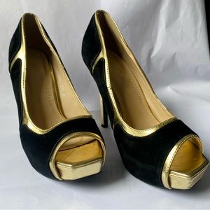 Elegant Lucky Brand Gold High Heel Shoes (size EU 38)